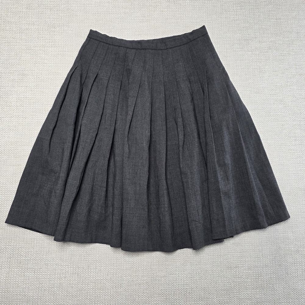 Vintage Catherine Stewart Pleated Skirt Womens 10 Wool Blend Wester‎ Grey